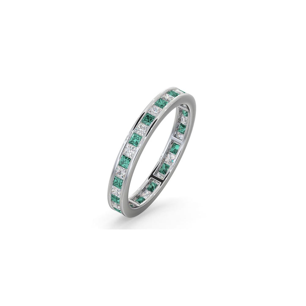 18ct White Gold Channel Set P.cut Full Eternity Ring Diamond 0.50ct Em 0.65ct G VS