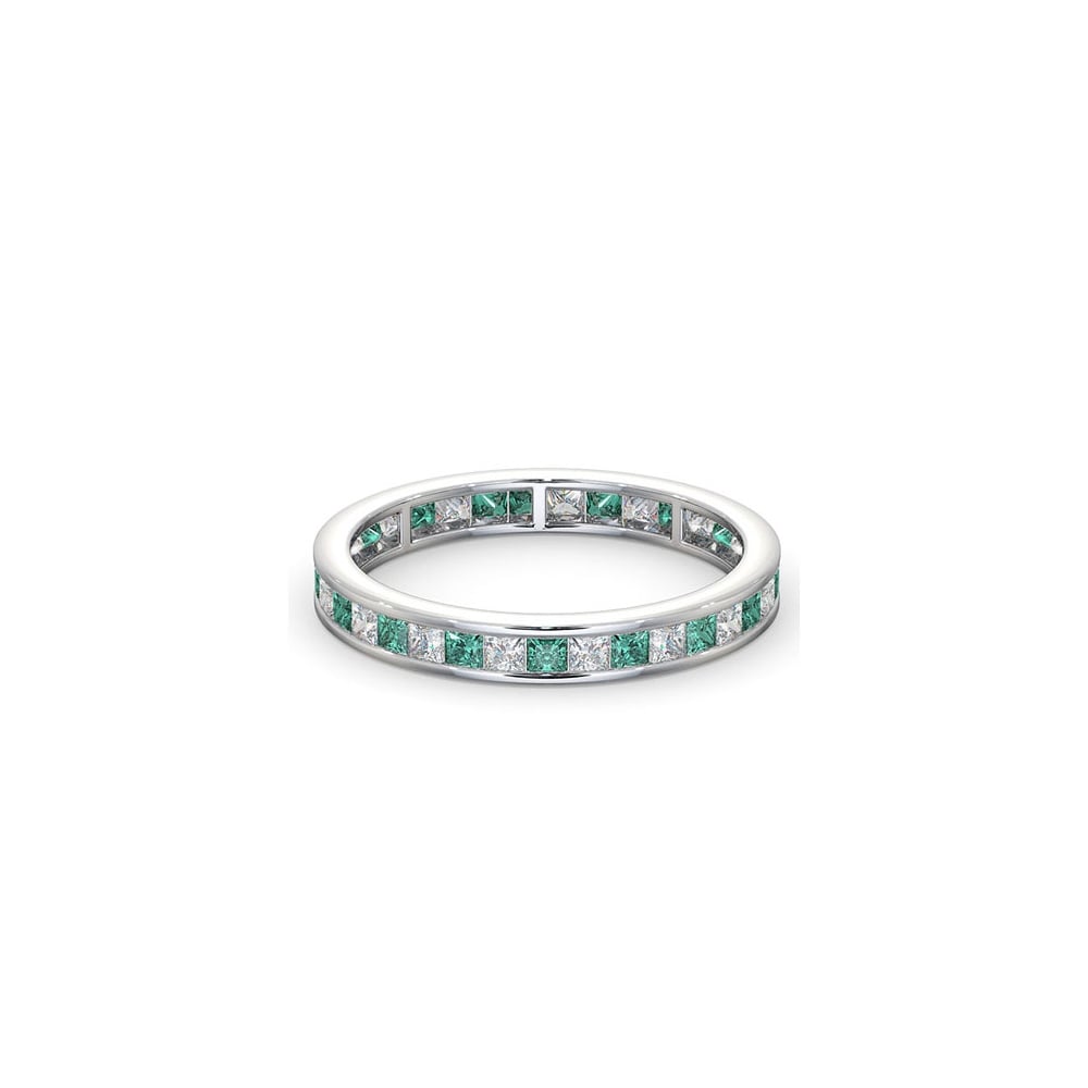 18ct White Gold Channel Set P.cut Full Eternity Ring Diamond 0.50ct Em 0.65ct G VS