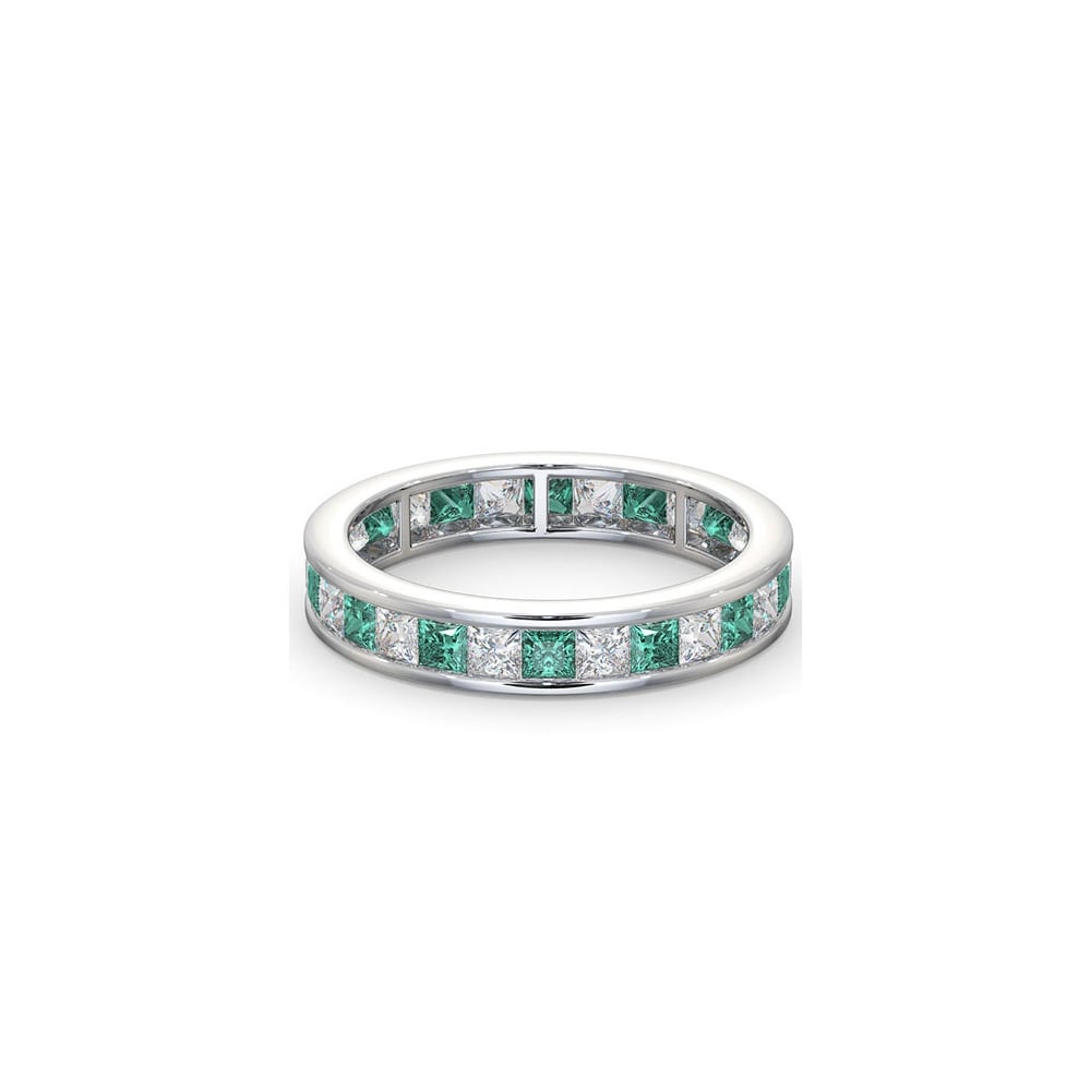 18ct White Gold Channel Set P.cut Full Eternity Ring Diamond 1.00ct Em 1.20ct H Si