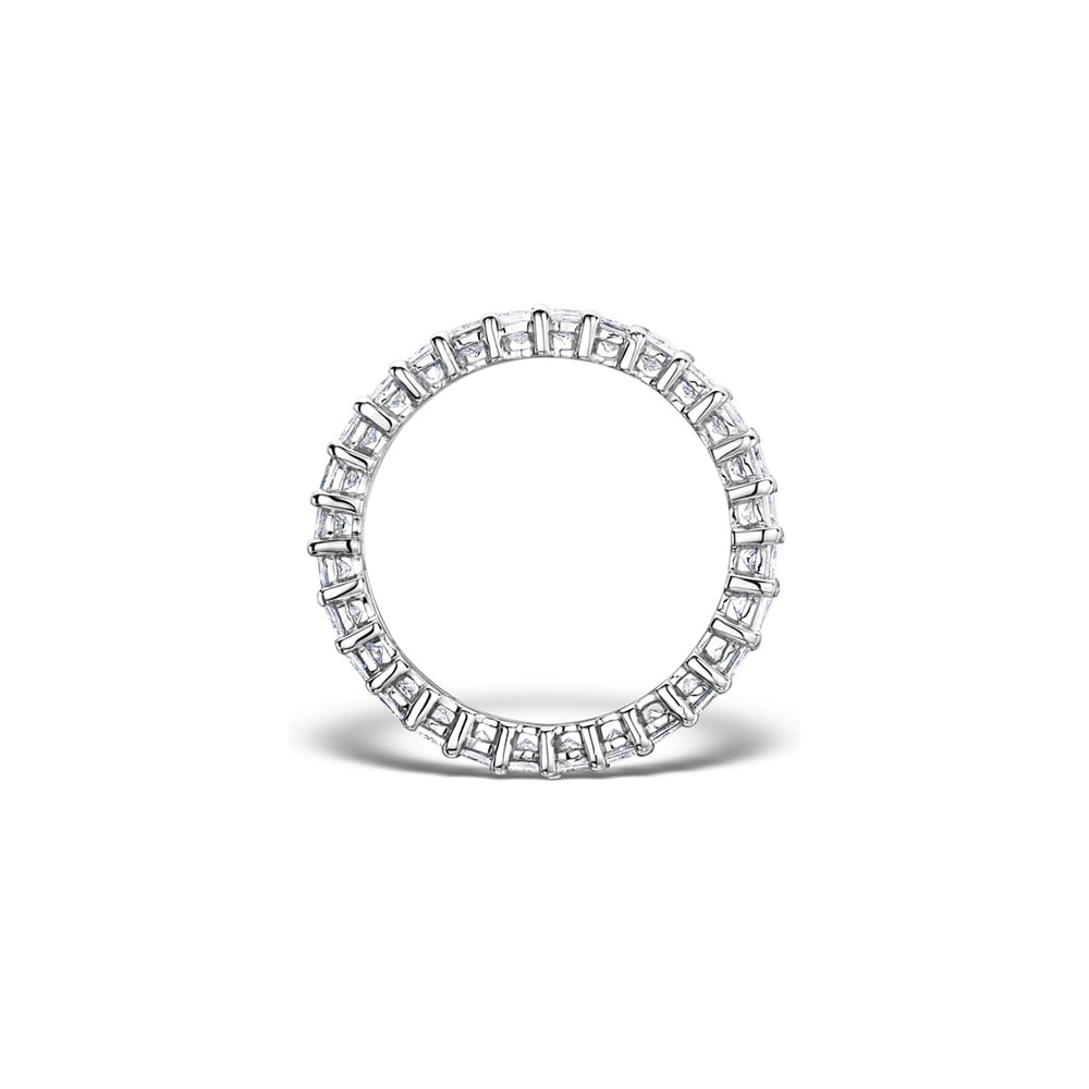 18ct White Gold Claw Set Full Eternity Ring Princess Cut Diamond 2.00ct H Si