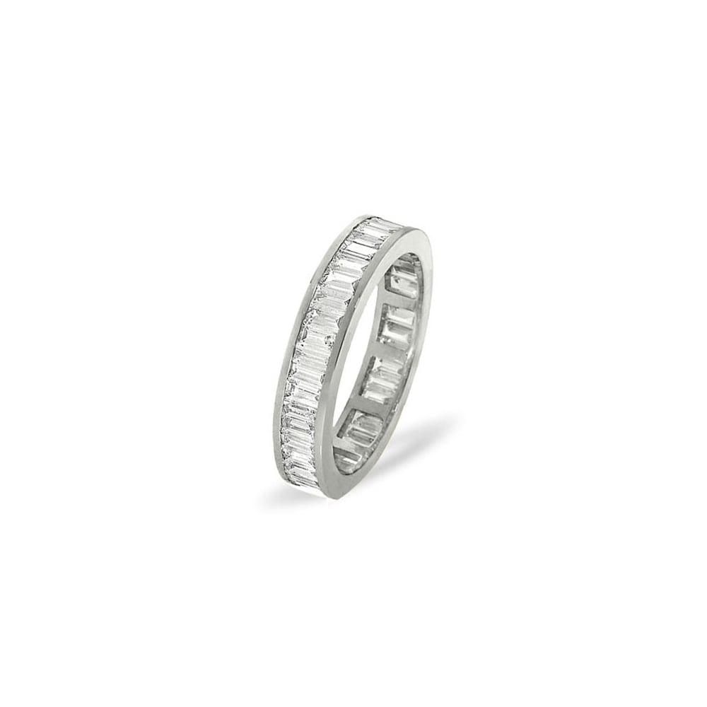 18ct White Gold Channel Set Full Eternity Ring Baguette Diamond 1.00ct H Si