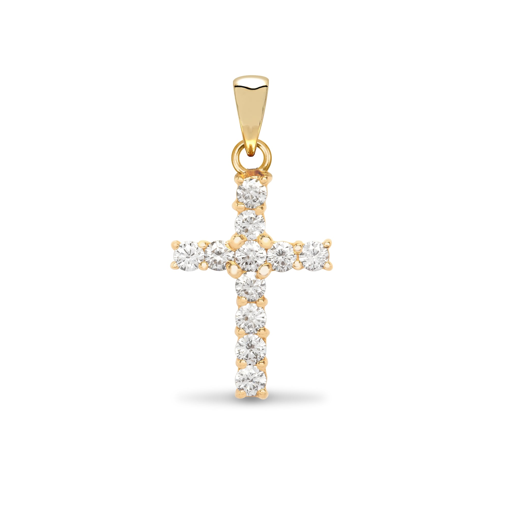 18ct Yellow Gold 50pts Diamond Cross