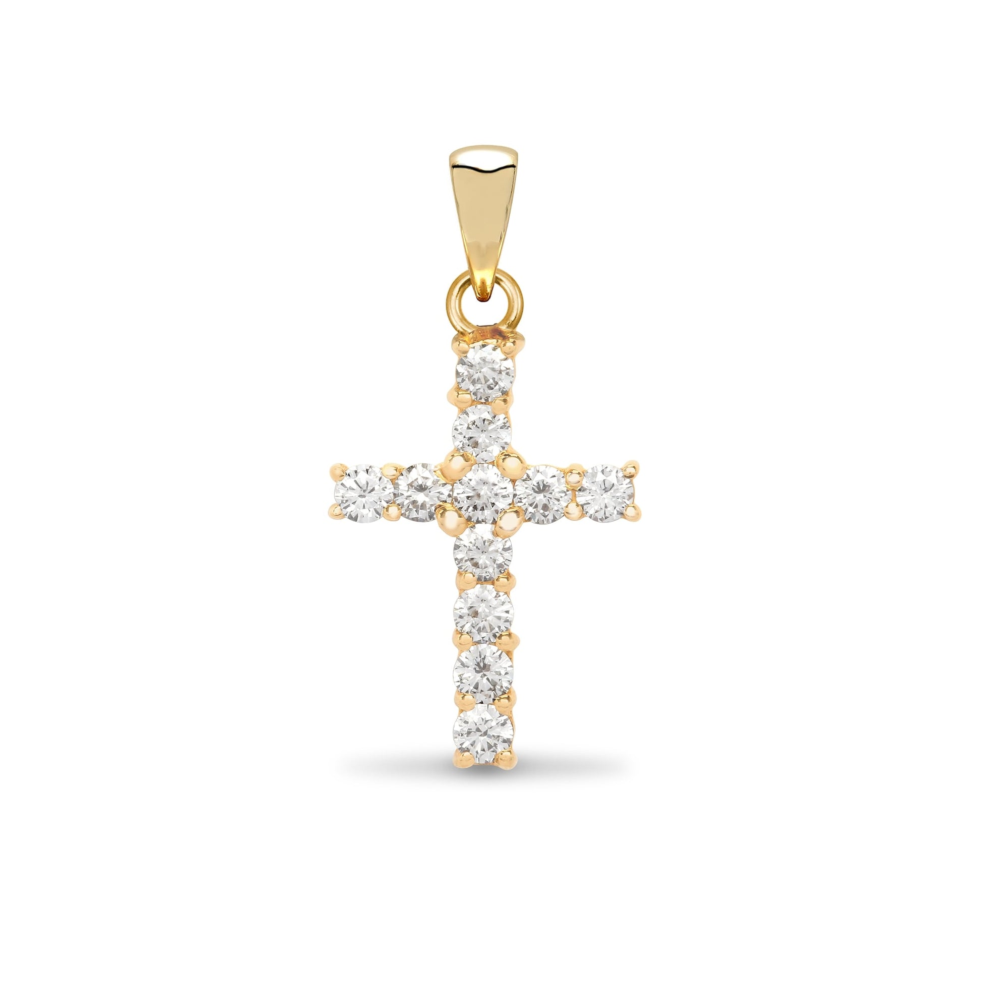 18ct Yellow Gold 50pts Diamond Cross
