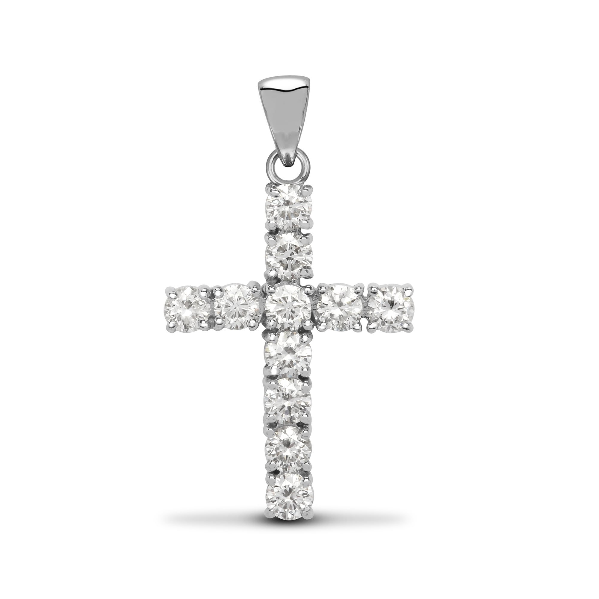 18ct White Gold 1ct Diamond Cross