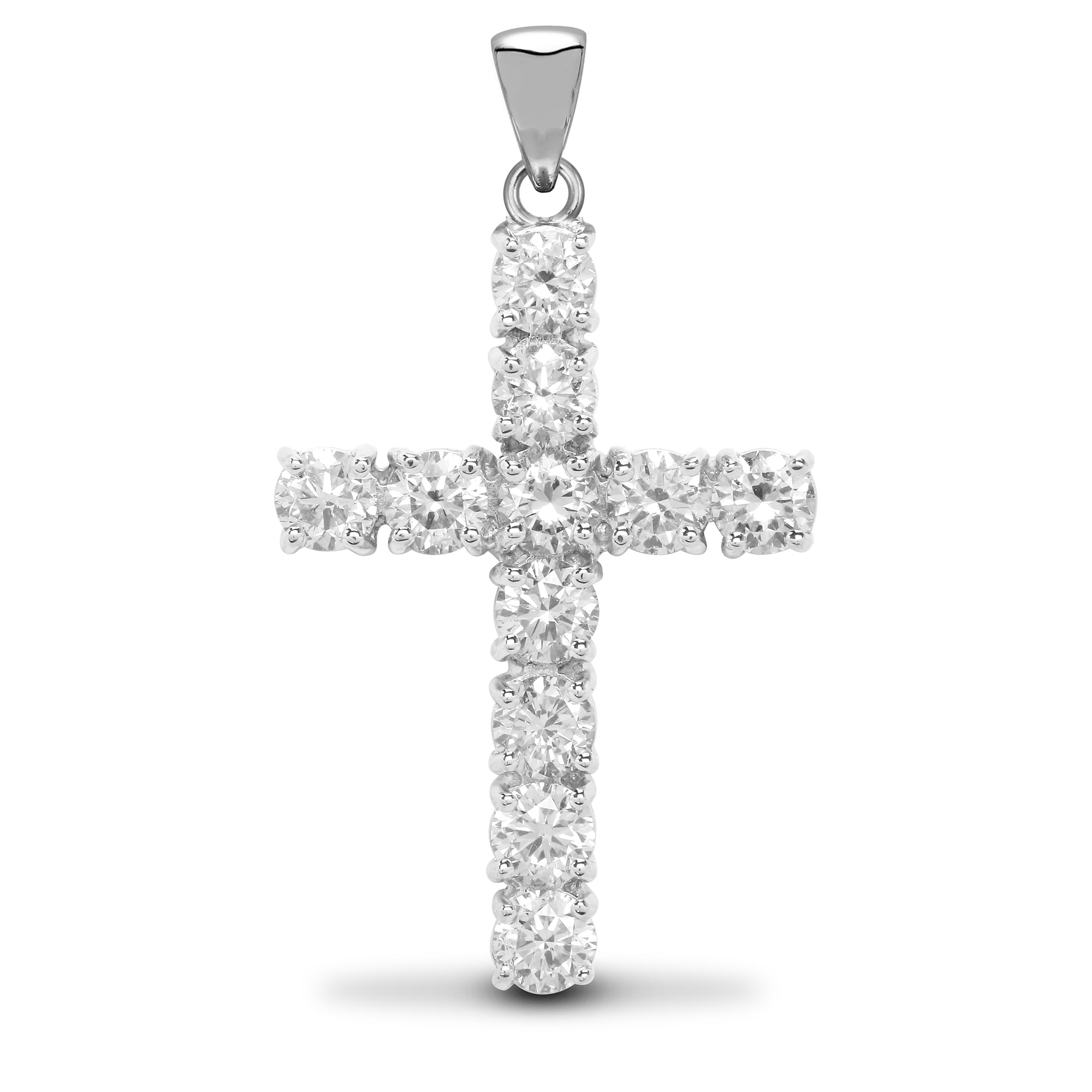 18ct White Gold 2ct Diamond Cross