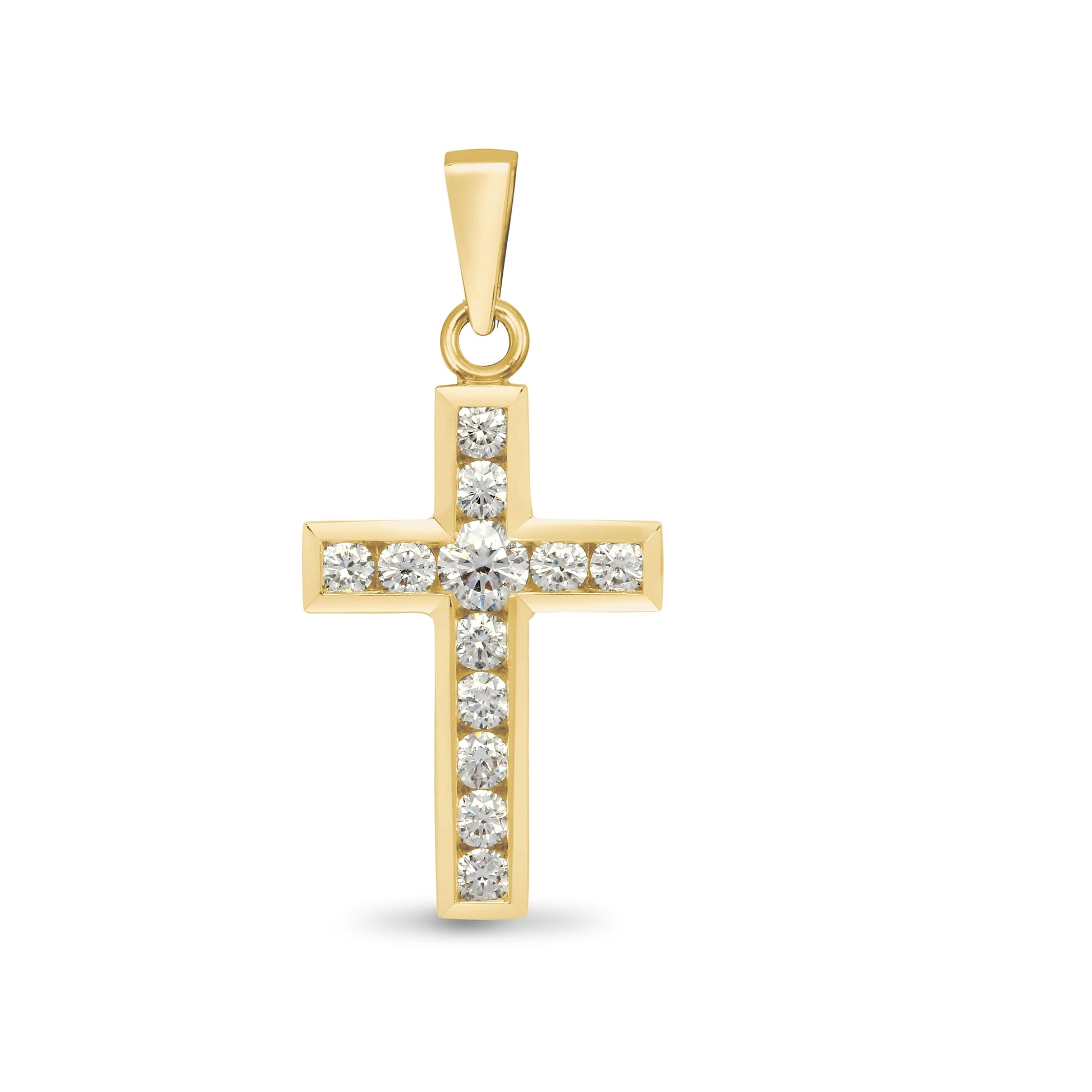 18ct Yellow Gold 44pts Diamond Cross