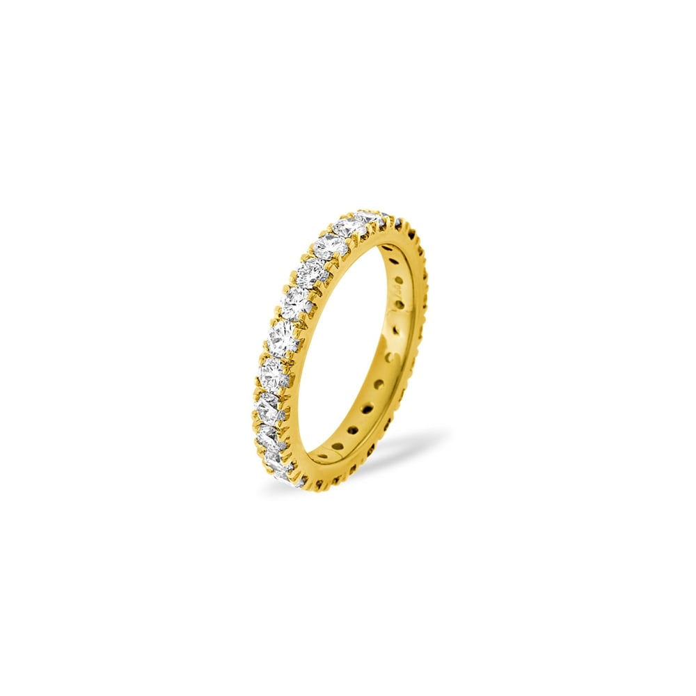 18ct Yellow Gold Claw Set Full Eternity Ring Diamond 2.00ct H Si