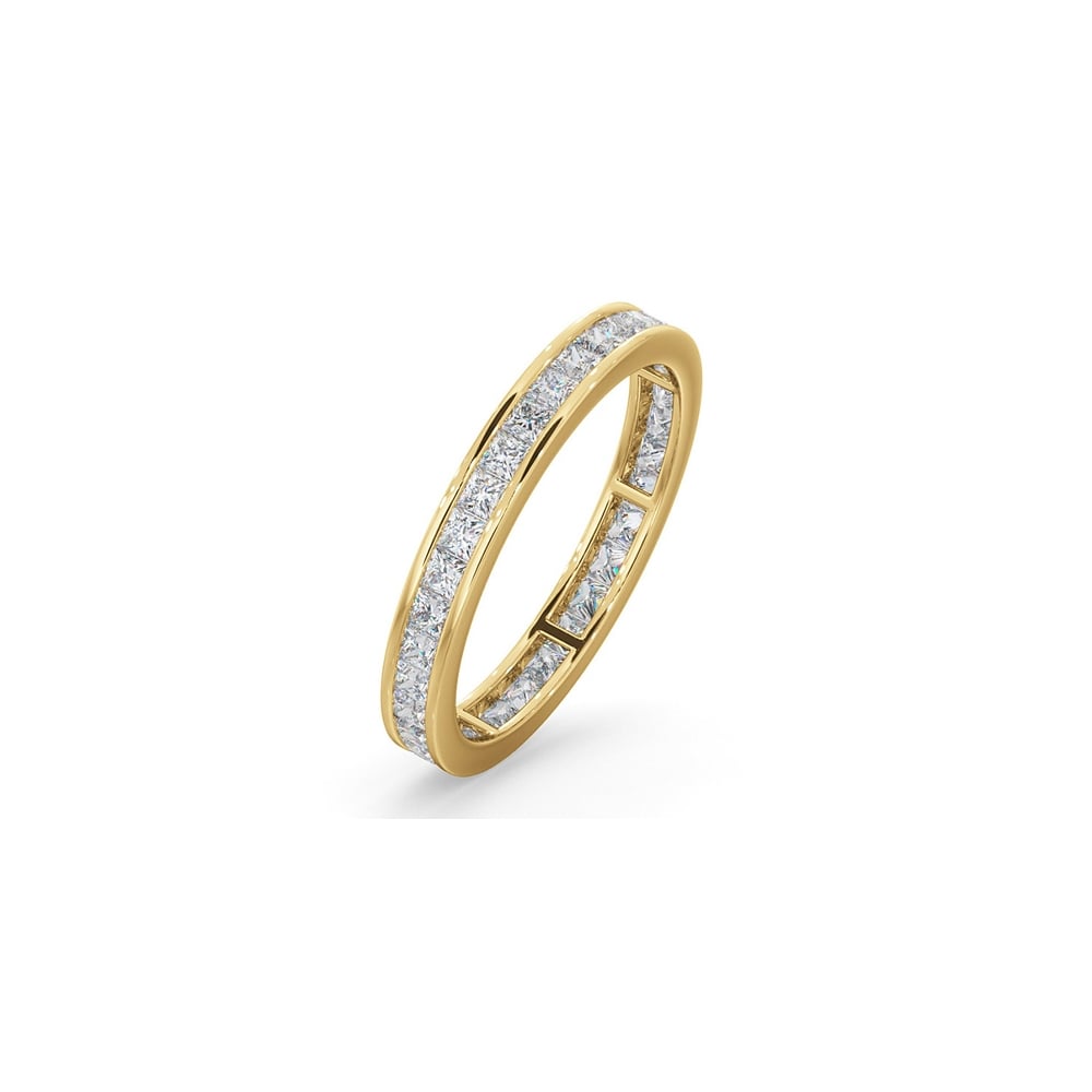 18ct White Gold Channel Set Princess Cut Full Eternity Ring Diamond 1.50ct G VS