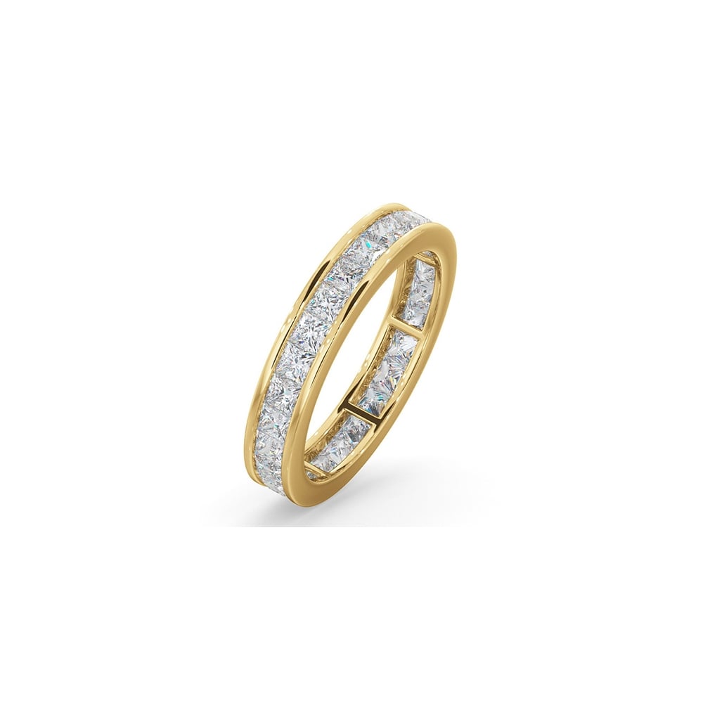 18ct White Gold Channel Set Princess Cut Full Eternity Ring Diamond 2.00ct G VS