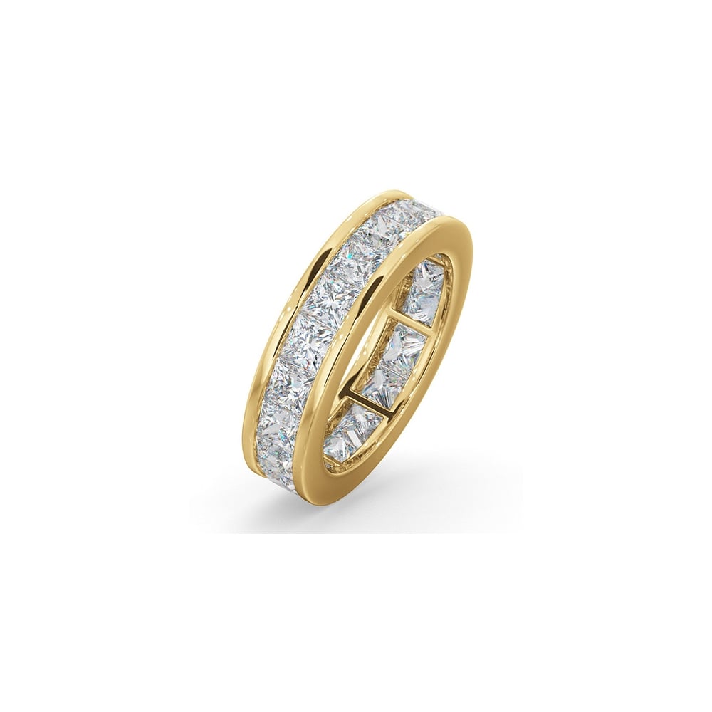 18ct White Gold Channel Set Princess Cut Full Eternity Ring Diamond 5.00ct G VS