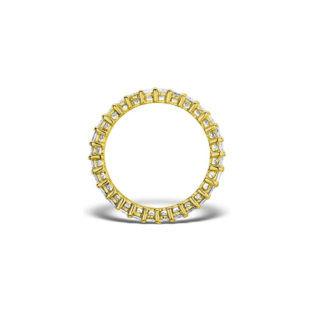 18ct Yellow Gold Claw Set Full Eternity Ring Princess Cut Diamond 2.00ct H Si