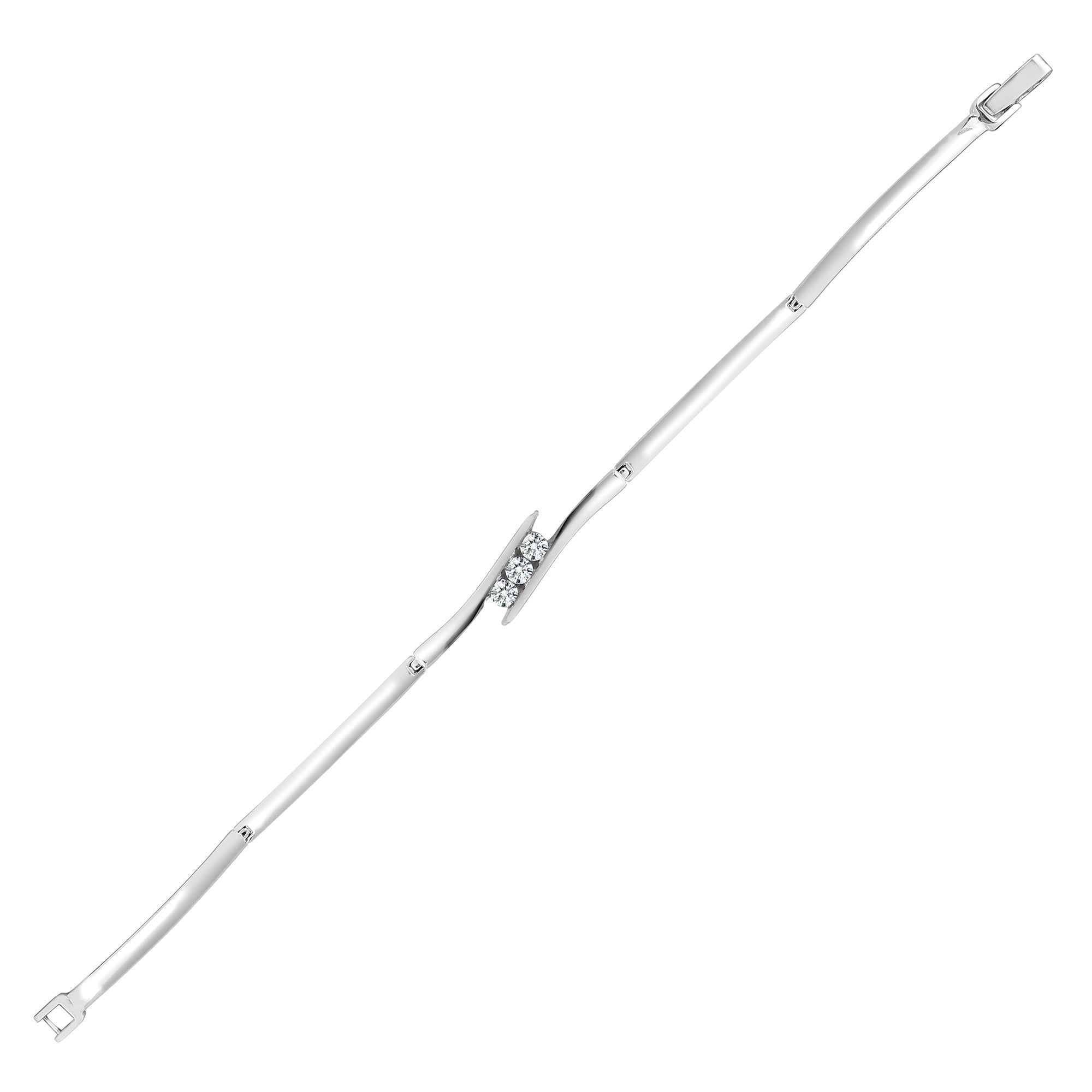 9ct White Gold 50pts Diamond Bracelet