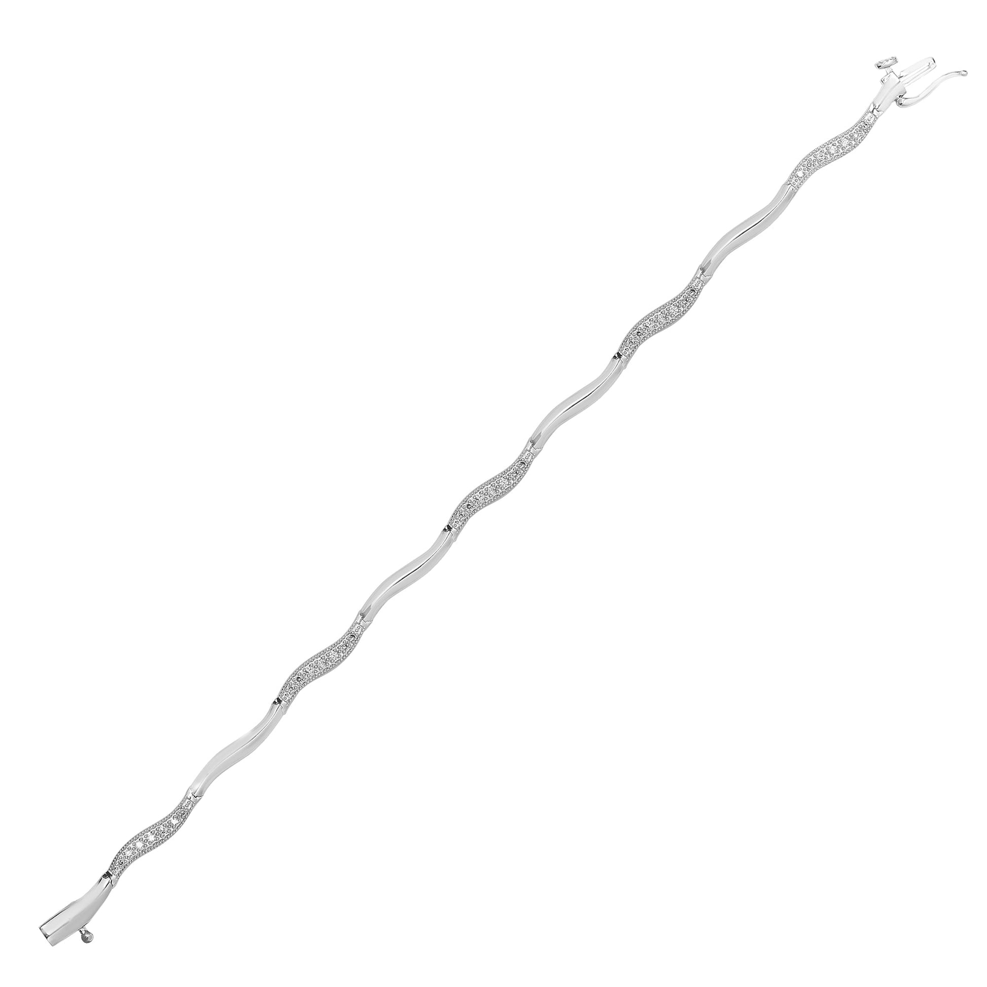 9ct White Gold 28pts Diamond Bracelet