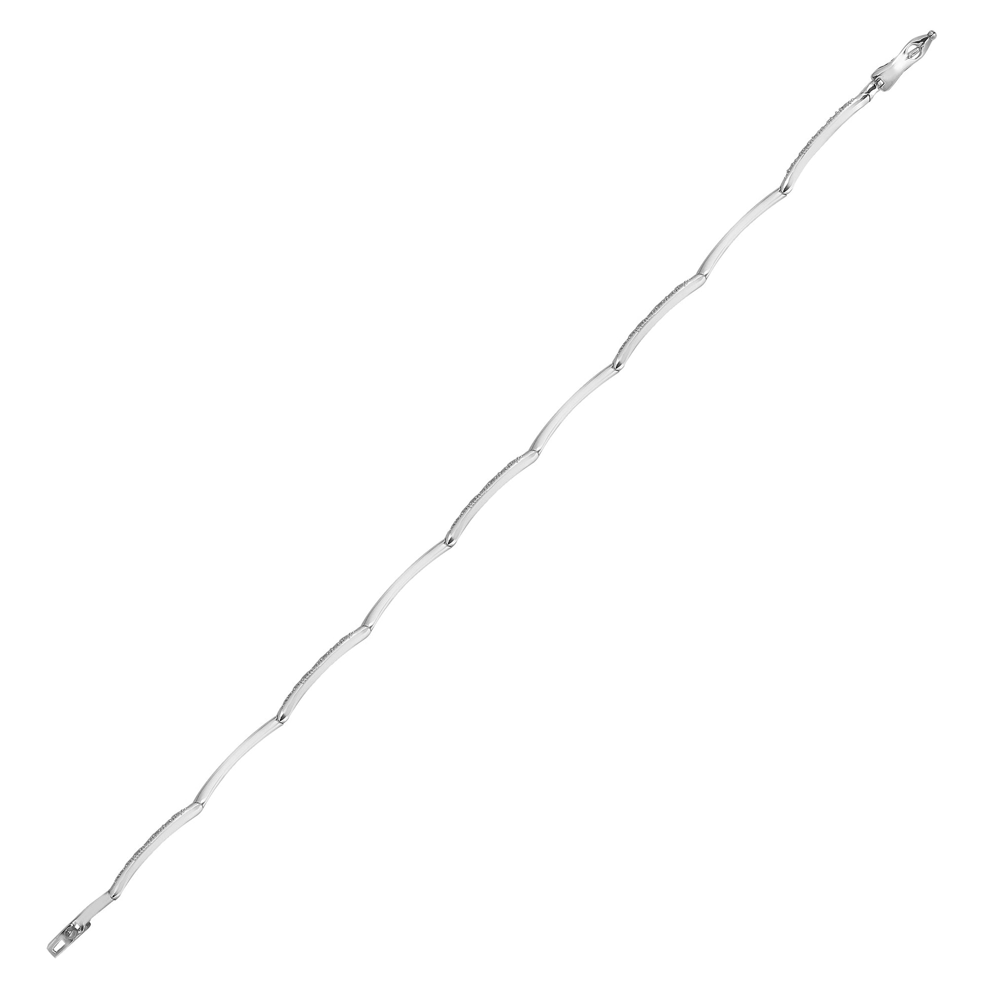 9ct White Gold 28pts Diamond Bracelet