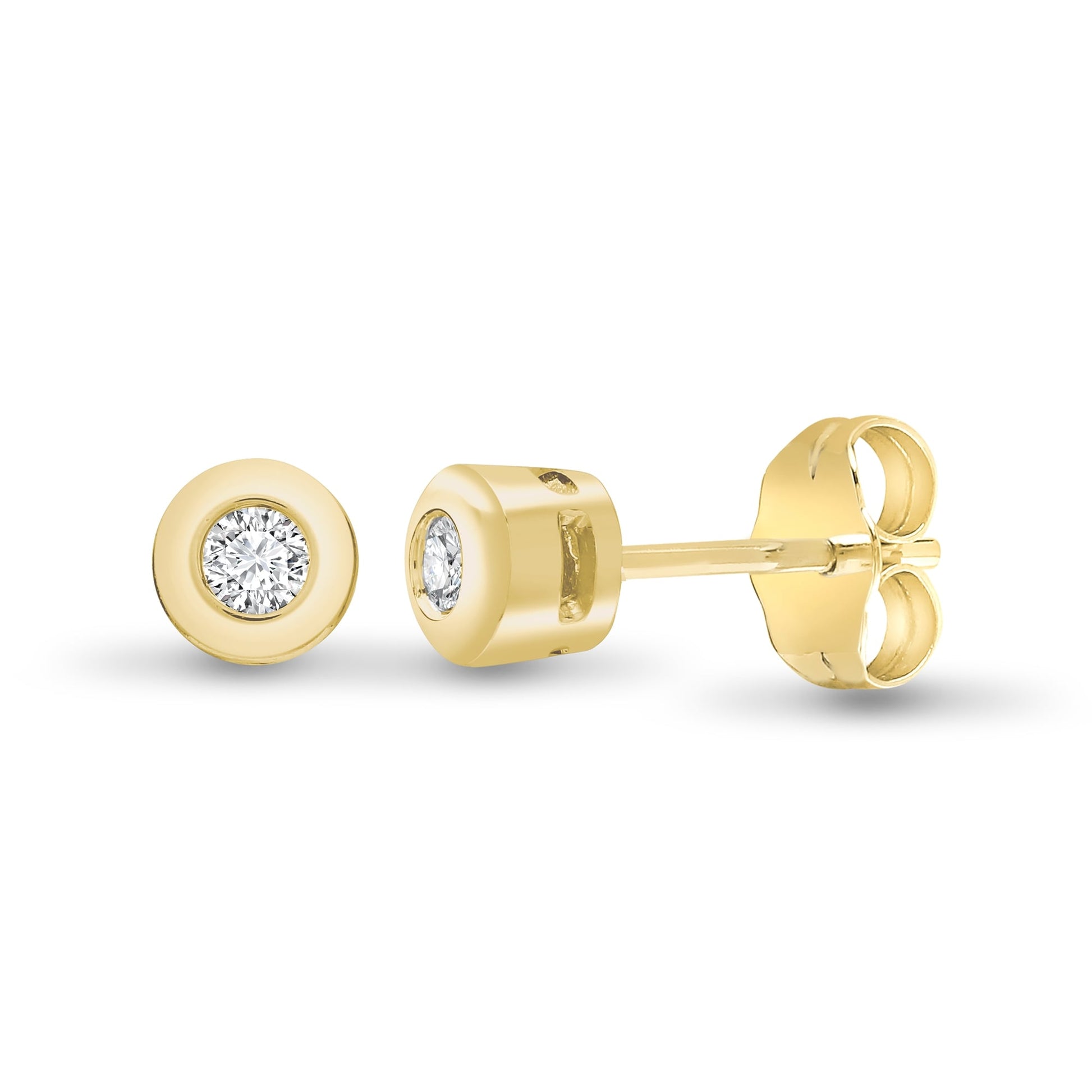 9ct Yellow Gold 30pts Rub over earrings