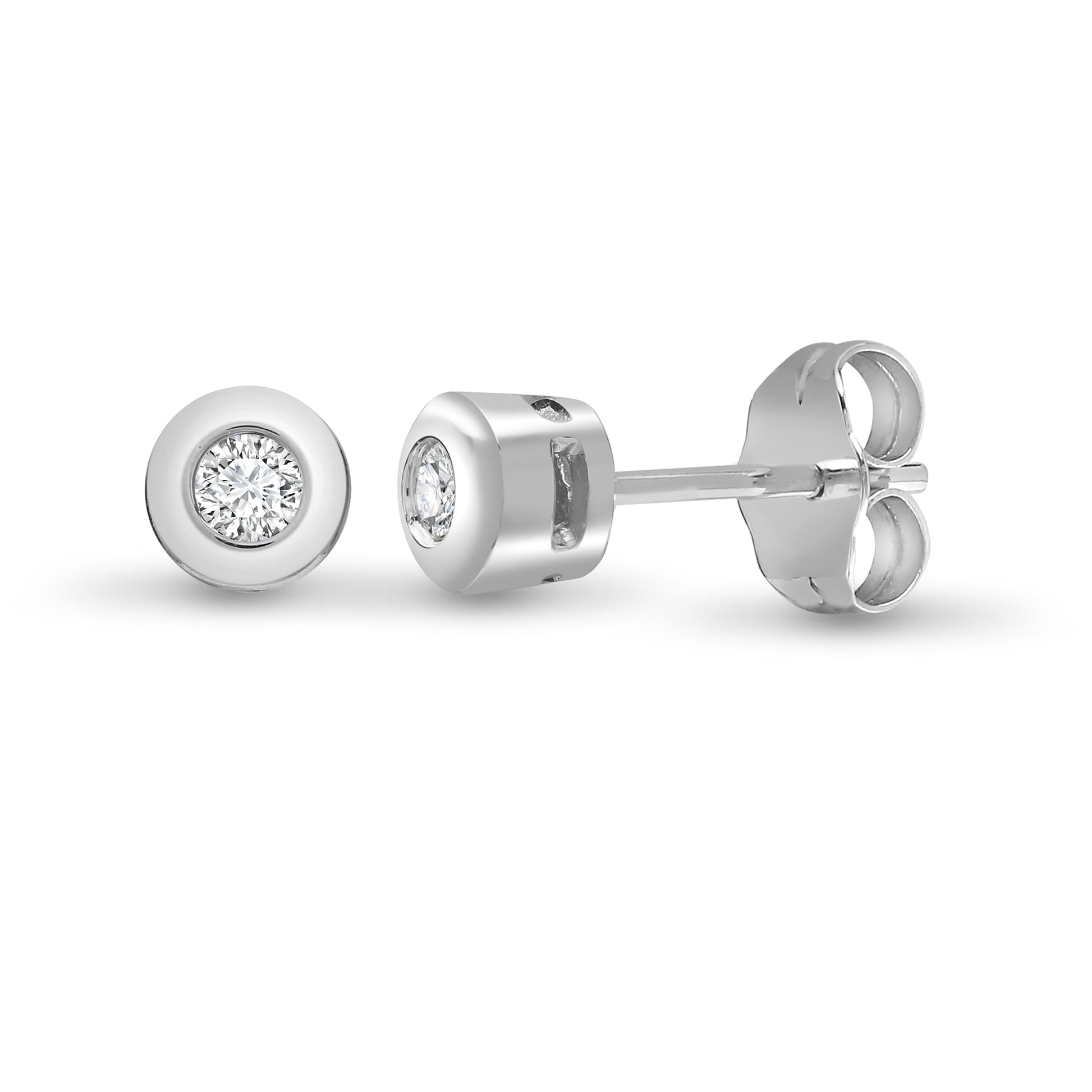 9ct White Gold 20pts Diamond Stud Earrings