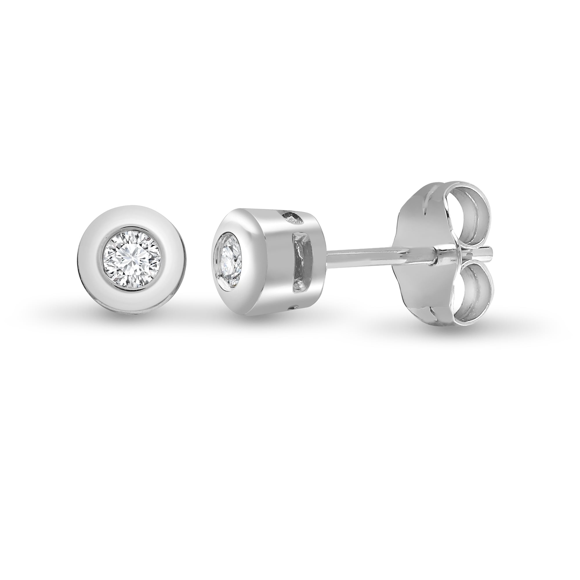 9ct White Gold 30pts Diamond Stud Earrings