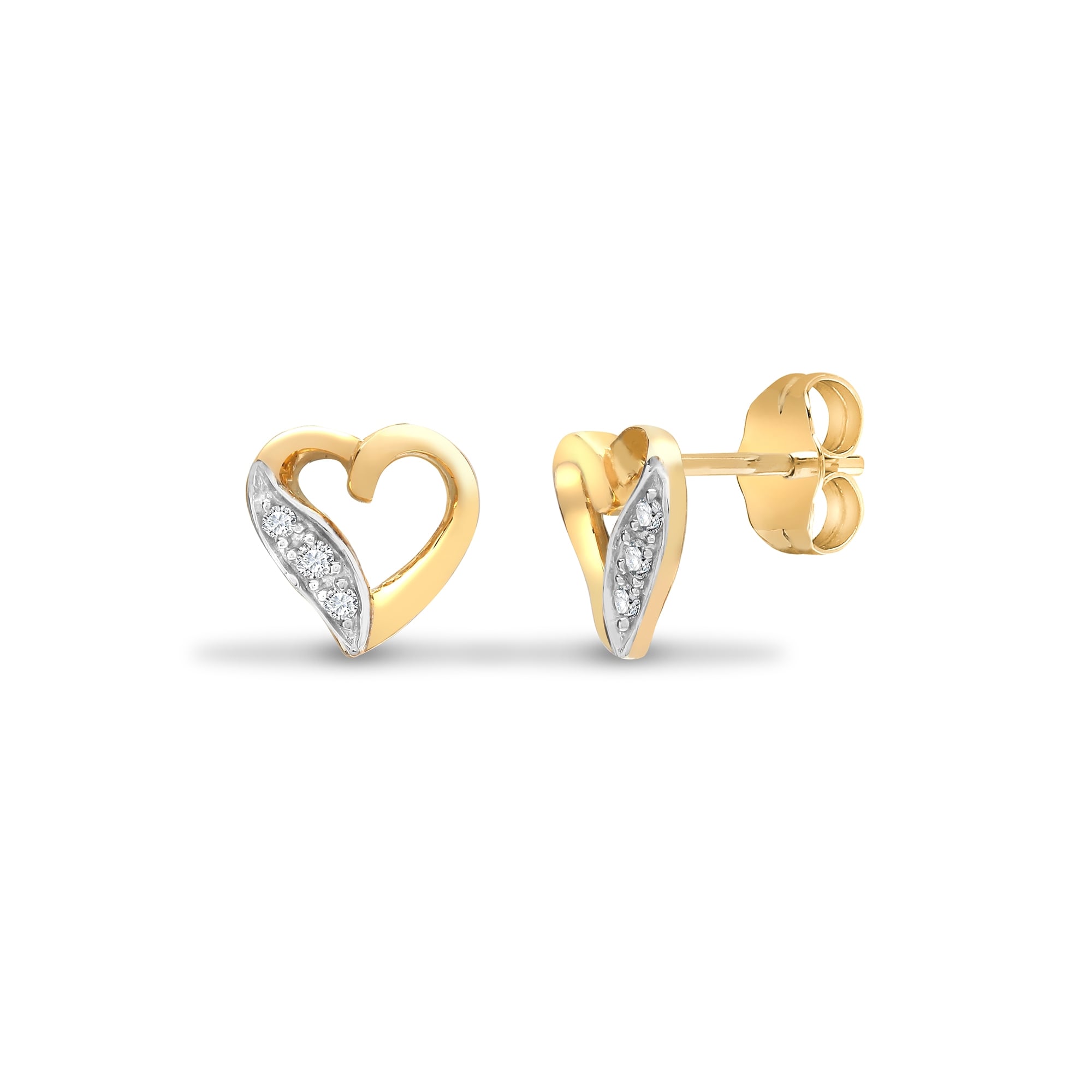 9ct Yellow Gold 6pts Diamond Stud Earrings