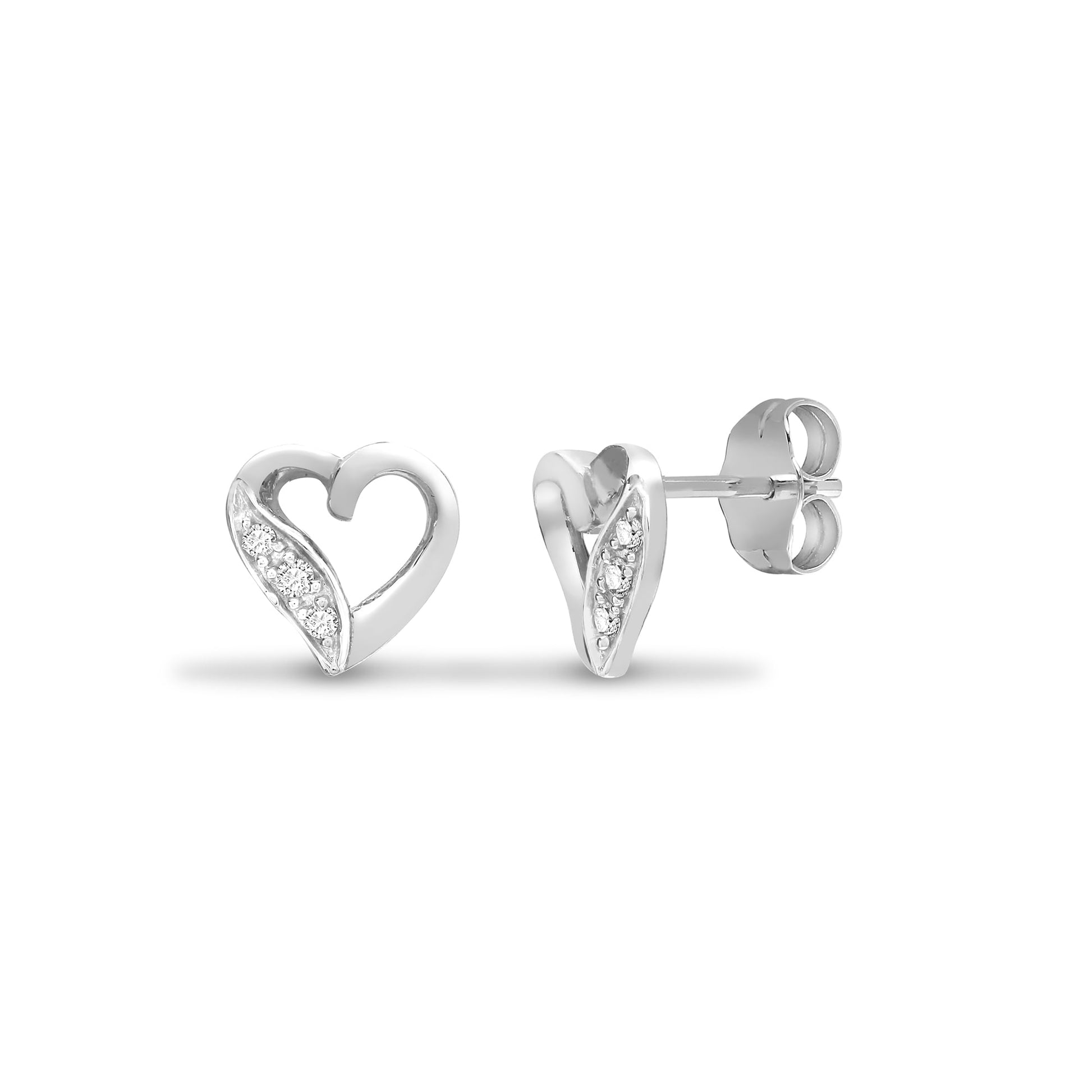 9ct White Gold 4pts Diamond Stud Earrings