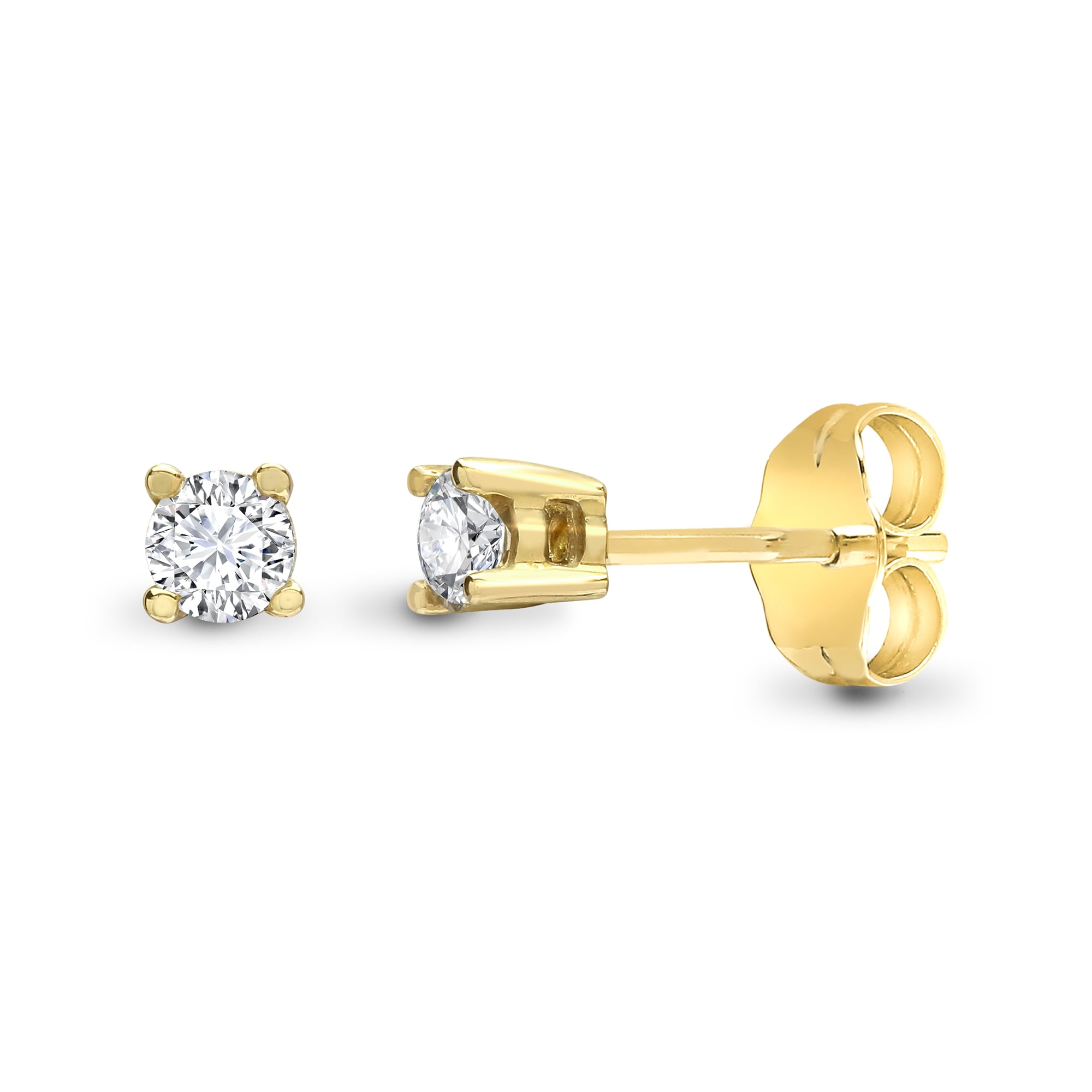 9ct Yellow Gold 10pts Diamond Stud Earrings