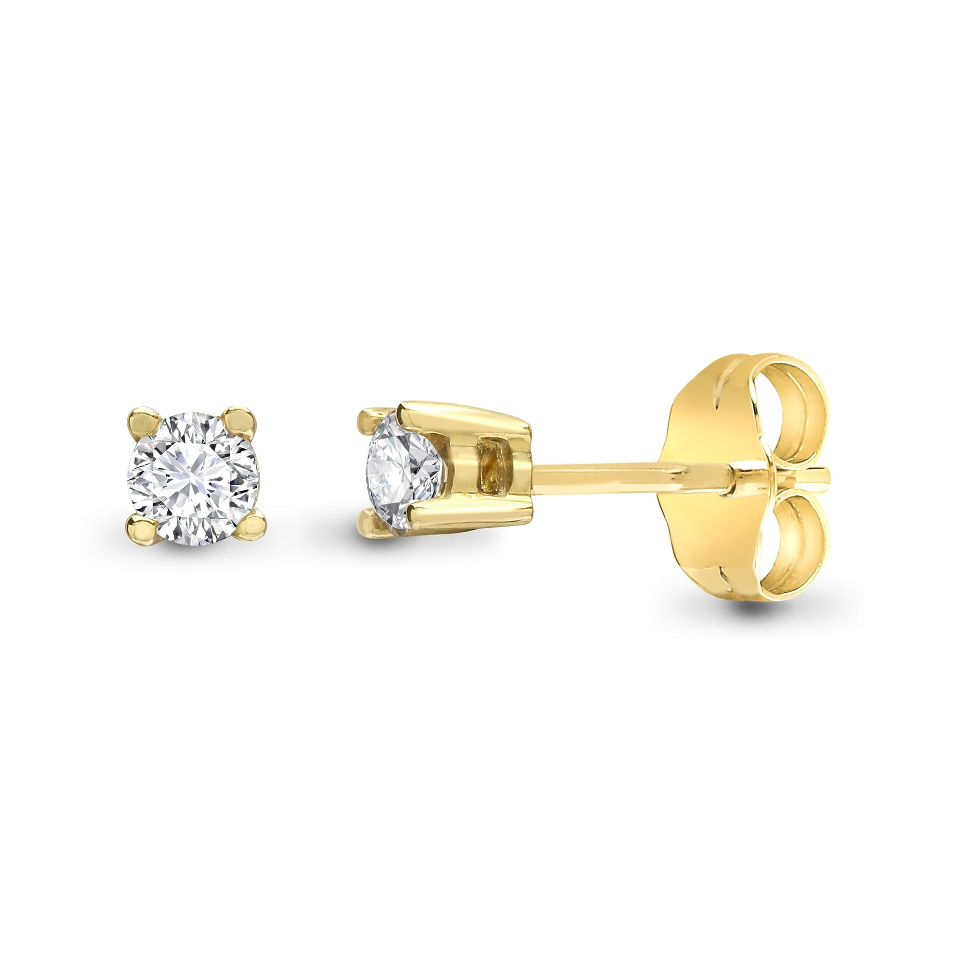 9ct Yellow Gold 10pts Diamond Stud Earrings