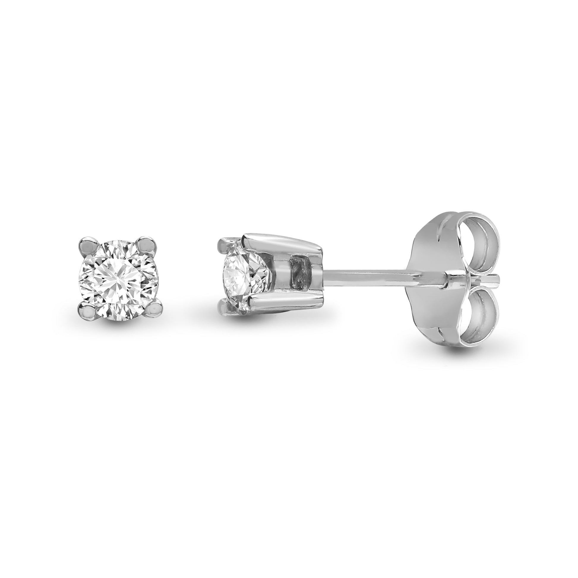 9ct White 20pts Dia Stud Earrings