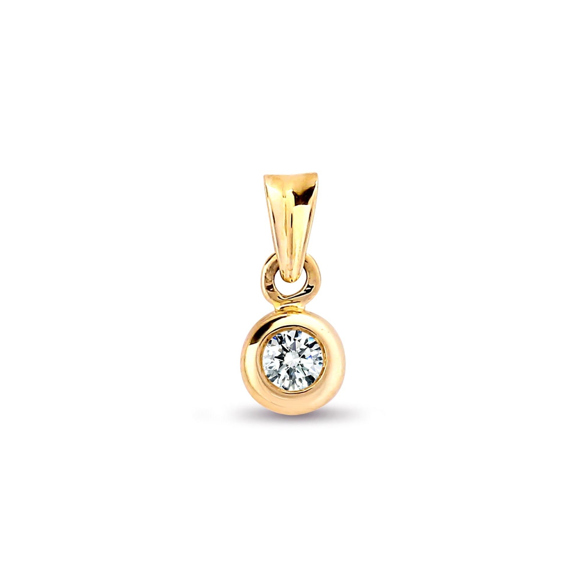 9ct Yellow Gold 25pts Rub over Pendant