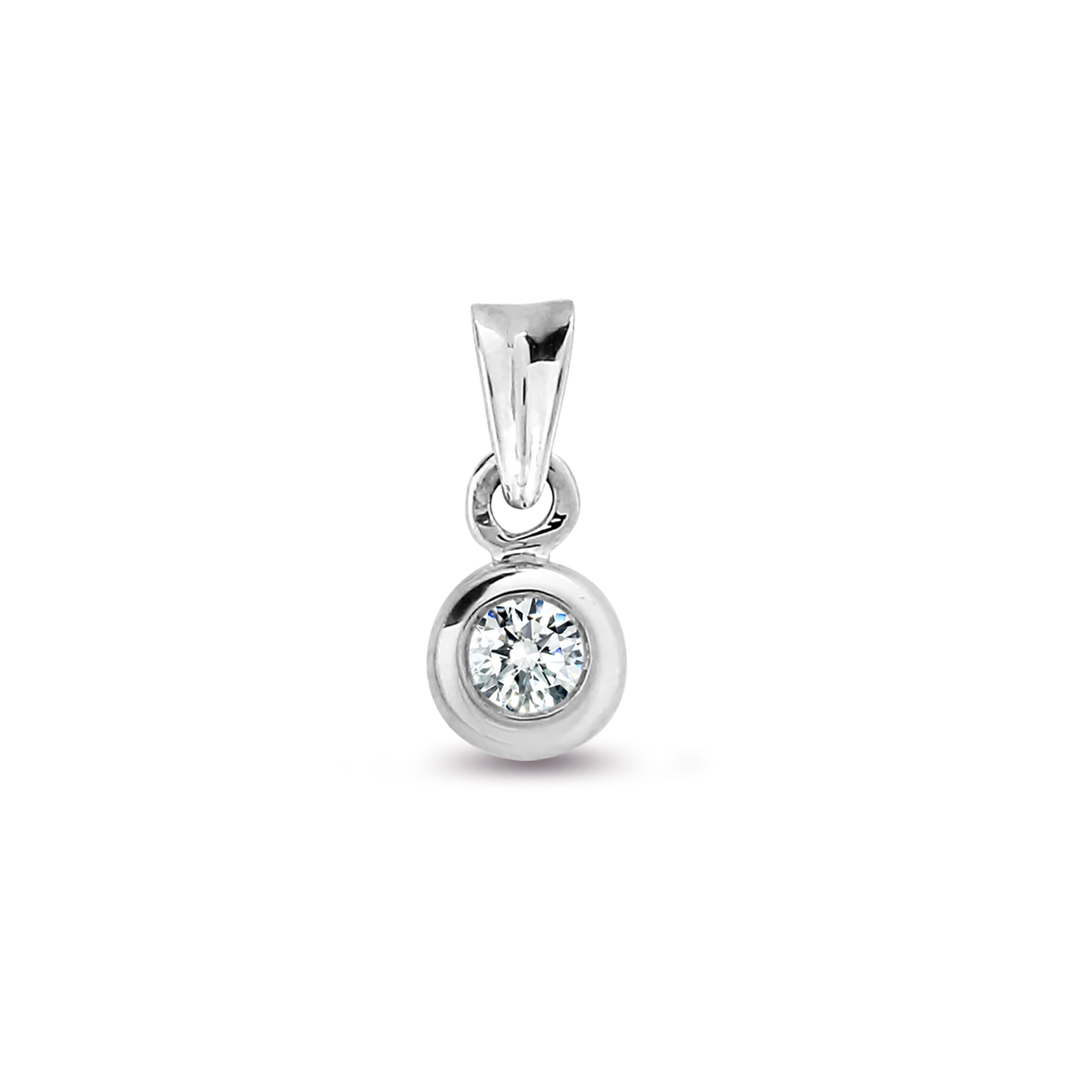 9ct White Gold 15pts Diamond Pendant