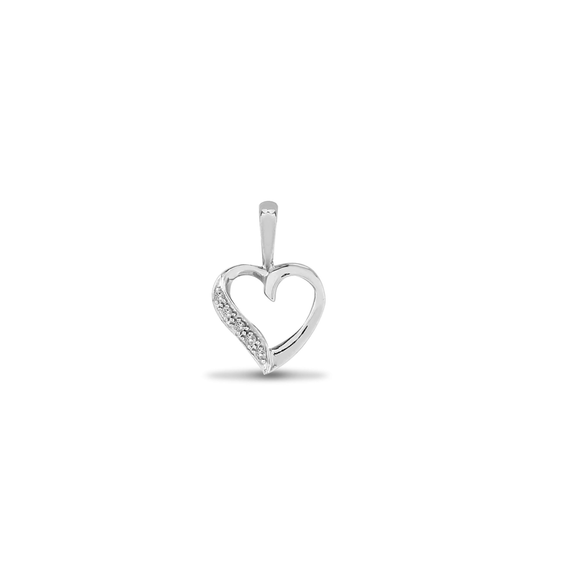 9ct White Gold 2.5pts Diamond Pendant
