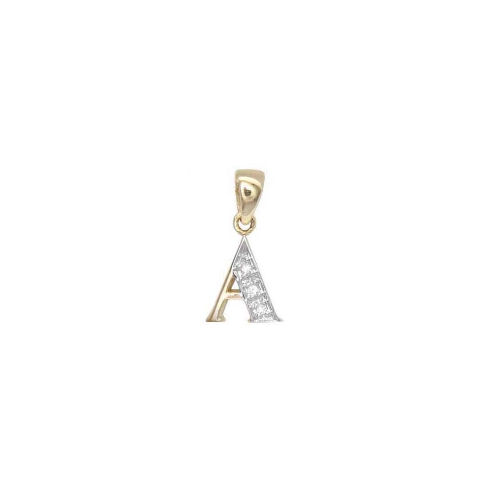 9ct Yellow Gold Diamond Initial Pendants