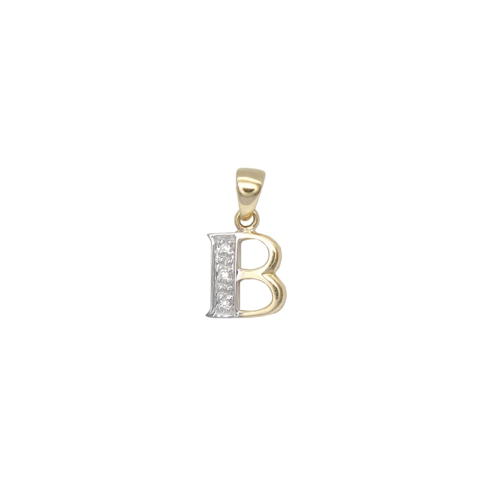 9ct Yellow Gold Diamond Initial Pendants