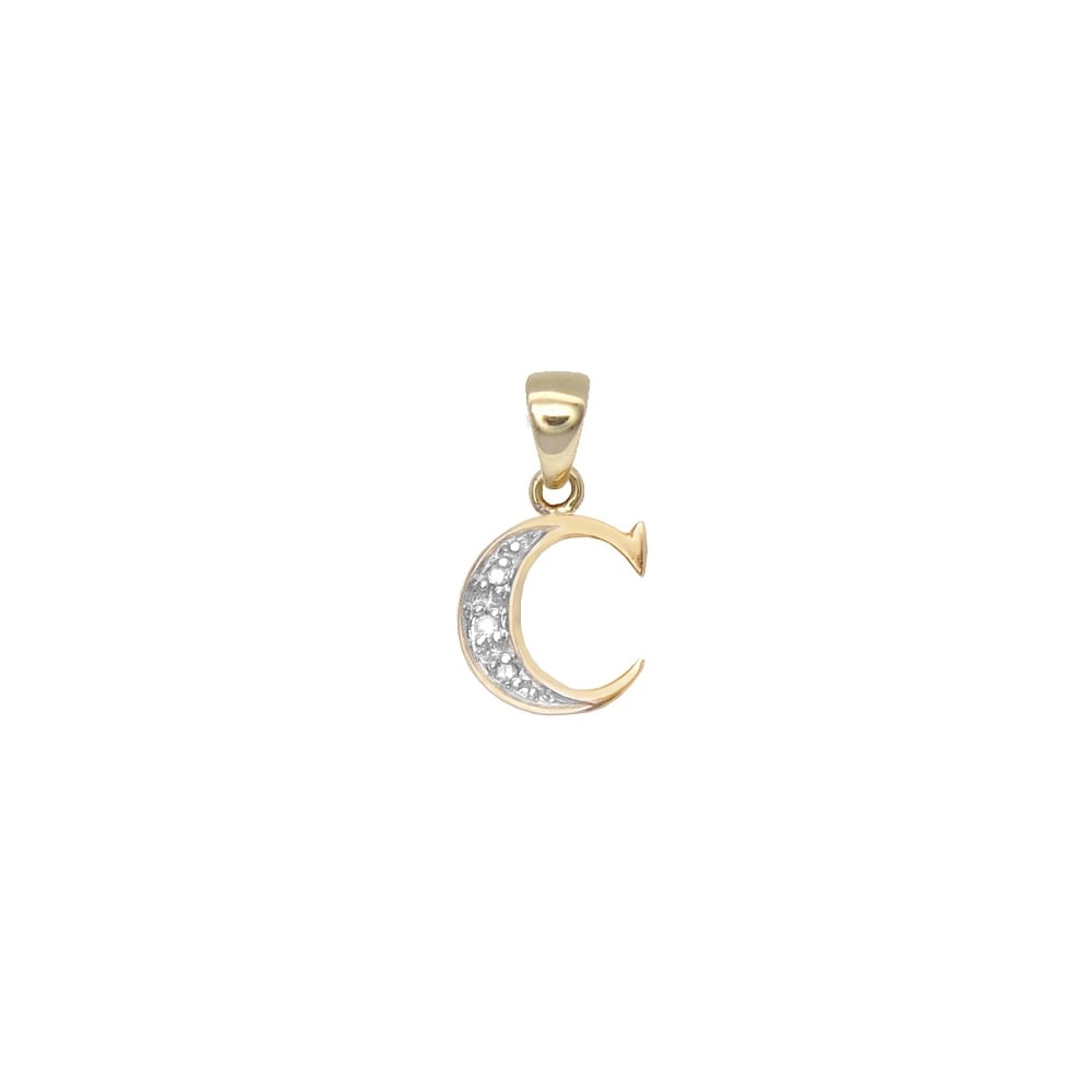 9ct Yellow Gold Diamond Initial Pendants