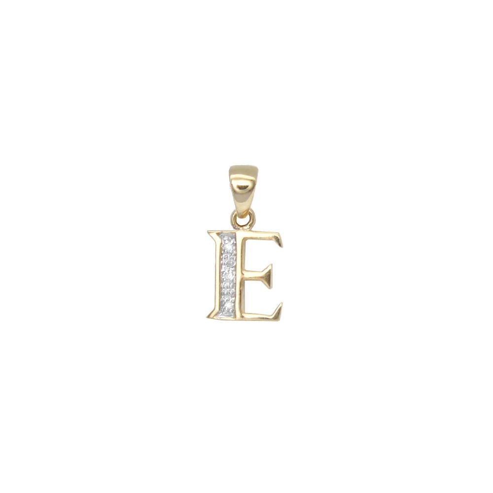 9ct Yellow Gold Diamond Initial Pendants