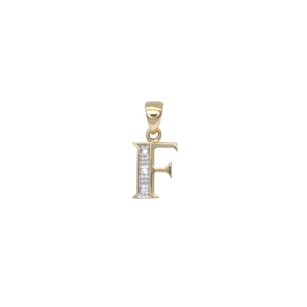 9ct Yellow Gold Diamond Initial Pendants