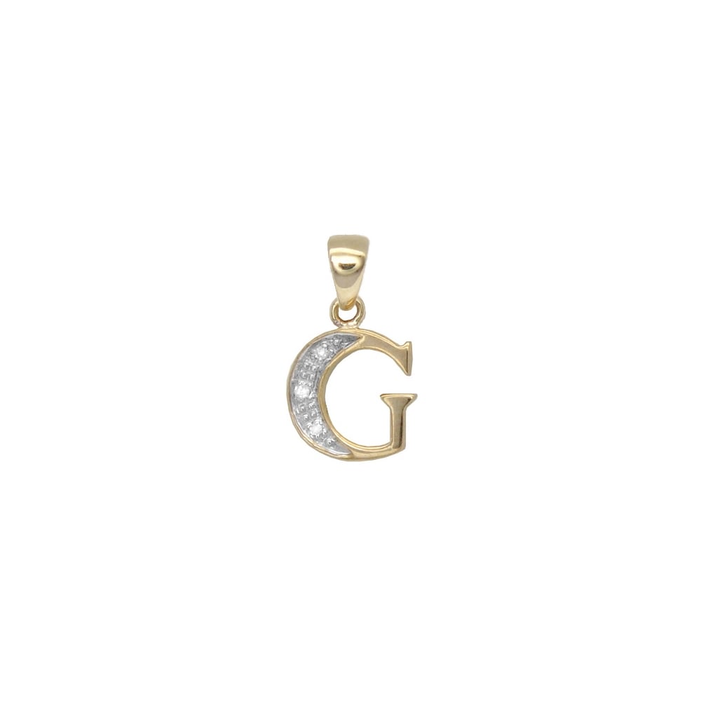 9ct Yellow Gold Diamond Initial Pendants