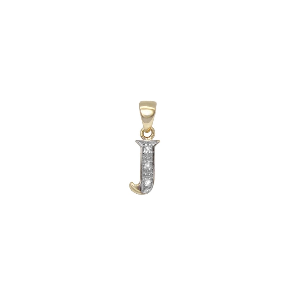 9ct Yellow Gold Diamond Initial Pendants