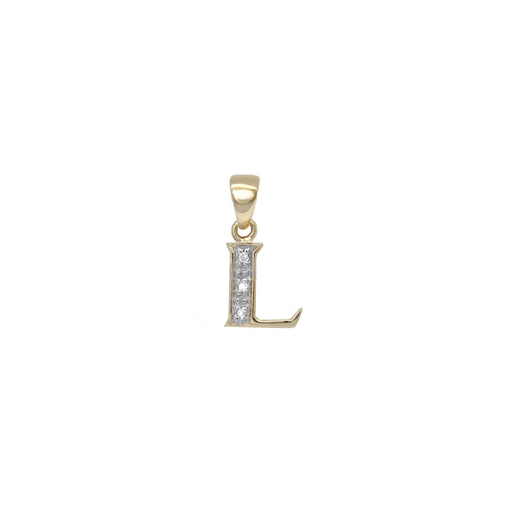 9ct Yellow Gold Diamond Initial Pendants