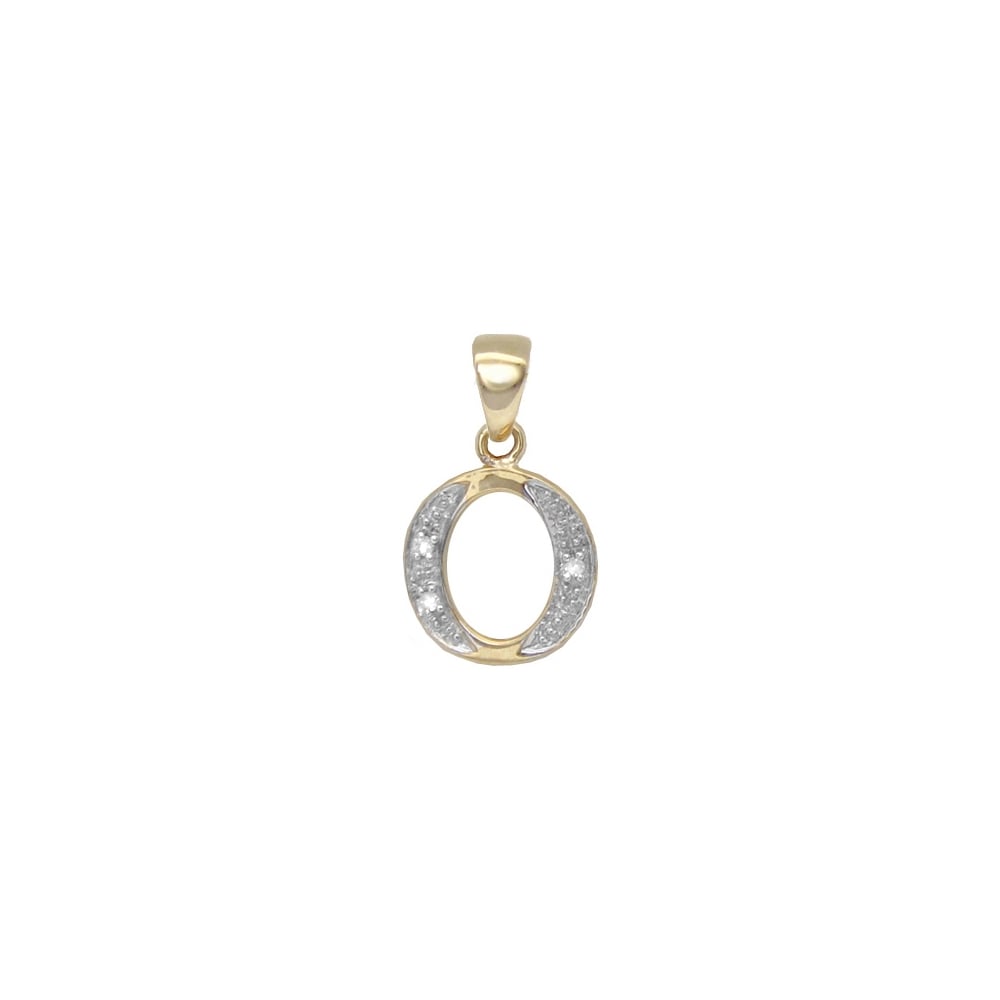 9ct Yellow Gold Diamond Initial Pendants