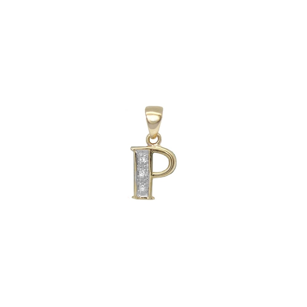 9ct Yellow Gold Diamond Initial Pendants