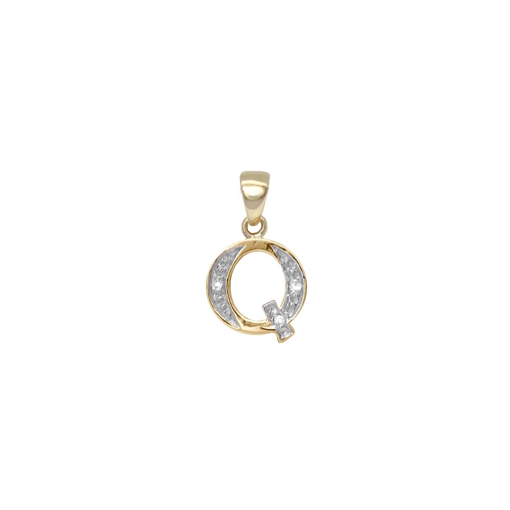 9ct Yellow Gold Diamond Initial Pendants