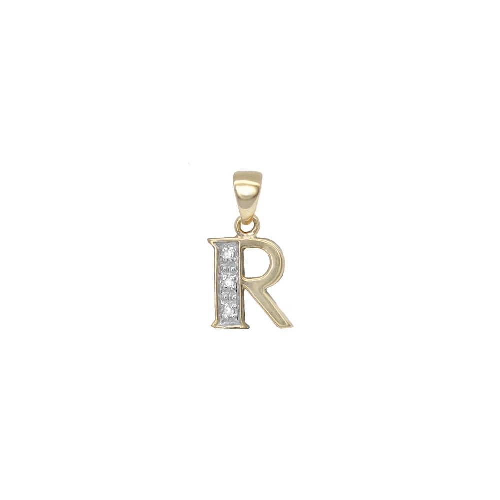 9ct Yellow Gold Diamond Initial Pendants