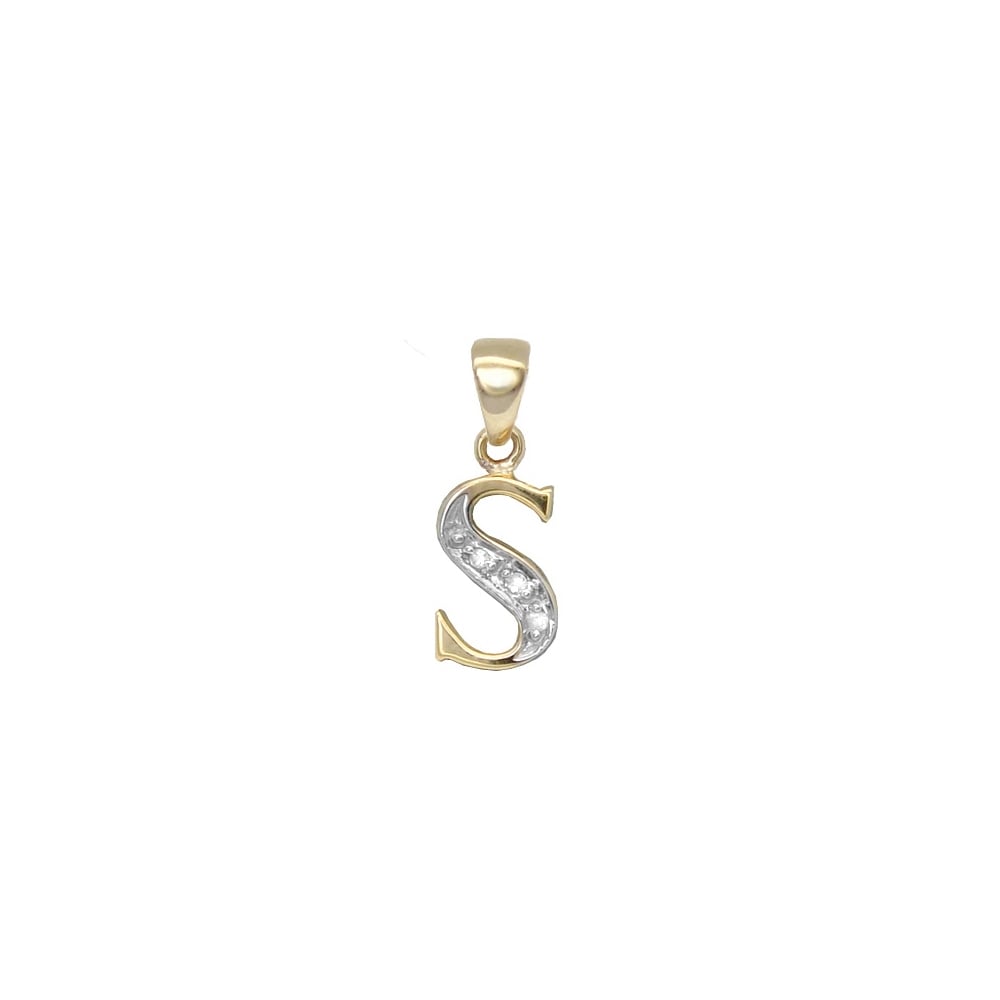 9ct Yellow Gold Diamond Initial Pendants