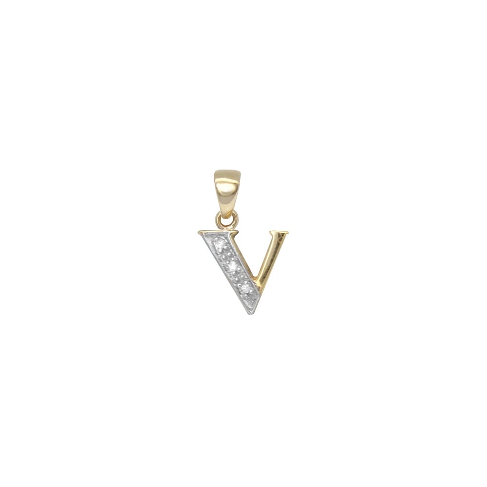 9ct Yellow Gold Diamond Initial Pendants