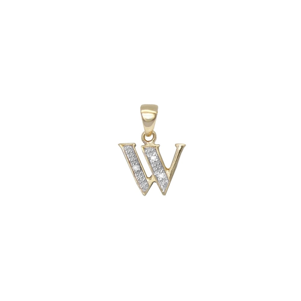 9ct Yellow Gold Diamond Initial Pendants