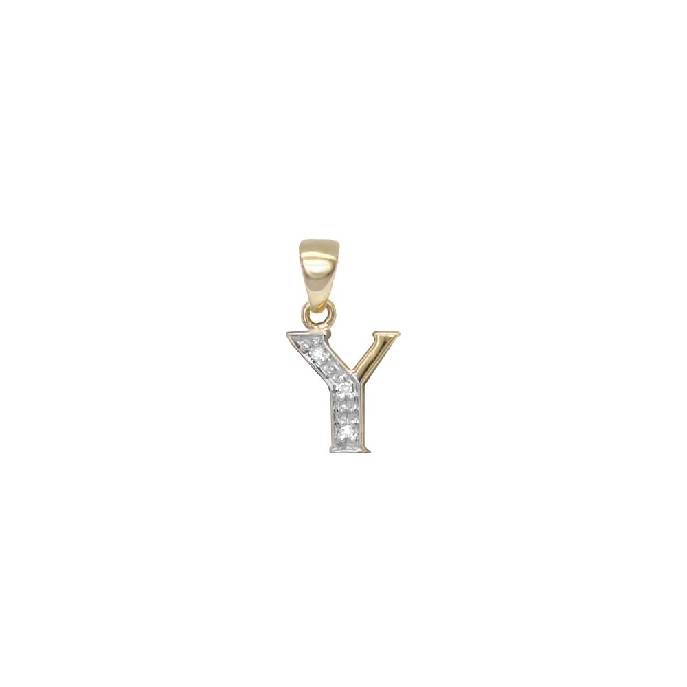 9ct Yellow Gold Diamond Initial Pendants