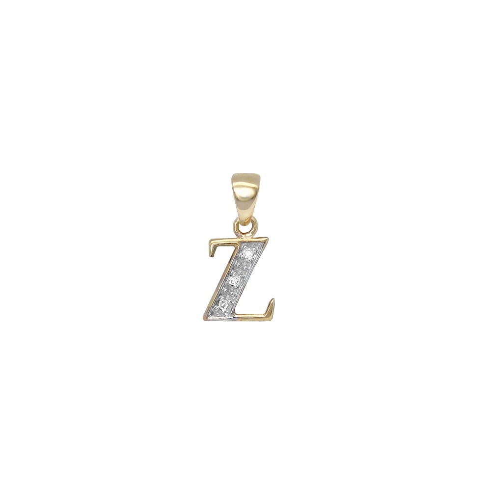 9ct Yellow Gold Diamond Initial Pendants