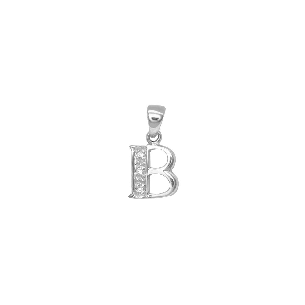 9ct White Gold Diamond Initial Pendants