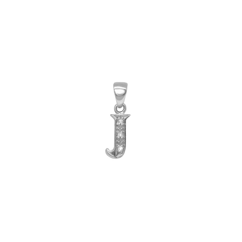 9ct White Gold Diamond Initial Pendants