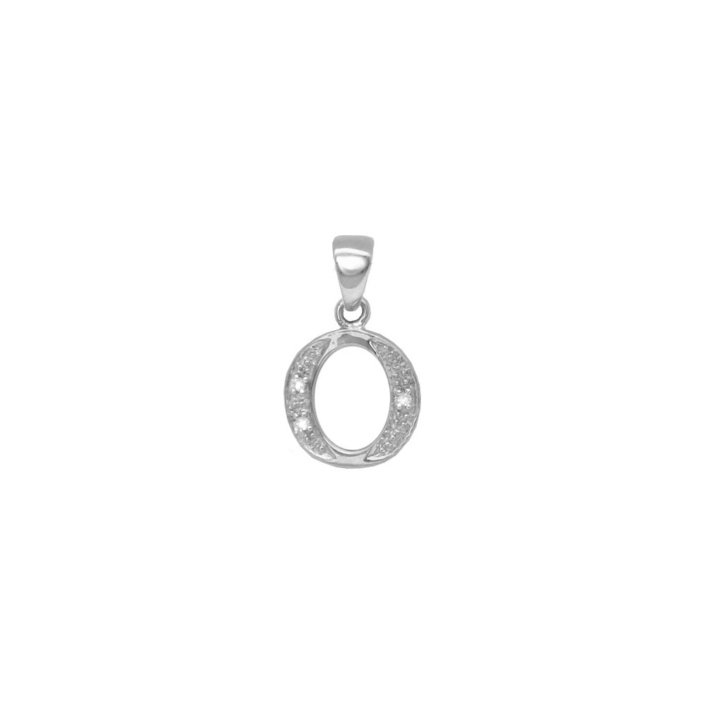 9ct White Gold Diamond Initial Pendants
