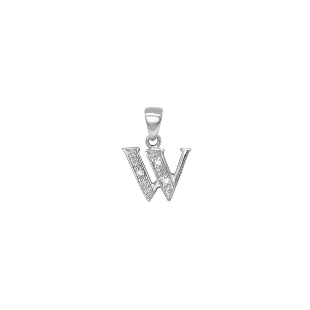 9ct White Gold Diamond Initial Pendants